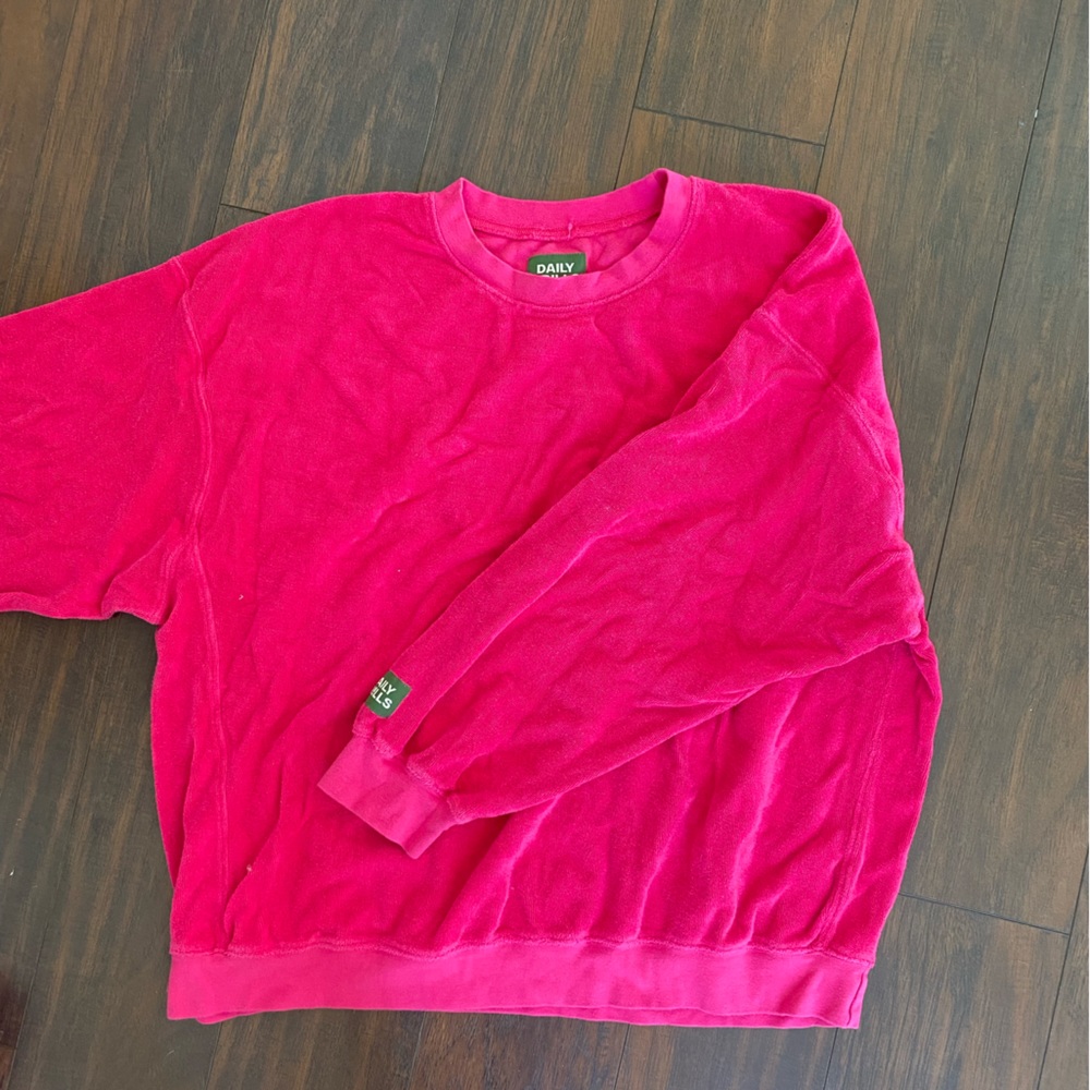 Daily Drills shot Pink Terry sweatshirt